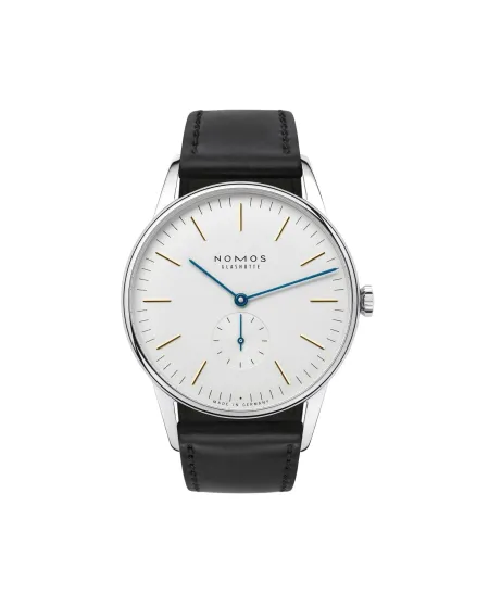 Orologio Nomos Glashütte Orion 38 Bianco con Cinturino Nero