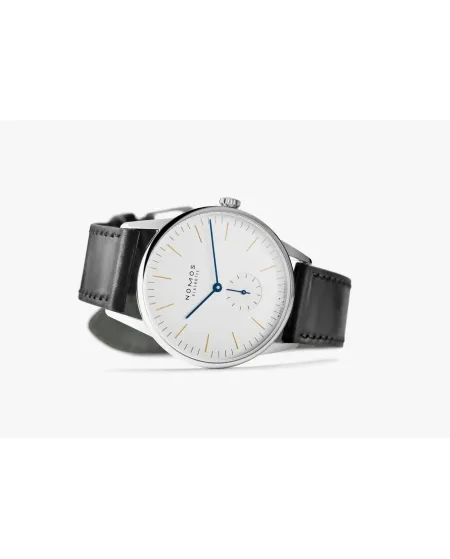 Orologio Nomos Glashütte Orion 38 Bianco con Cinturino Nero