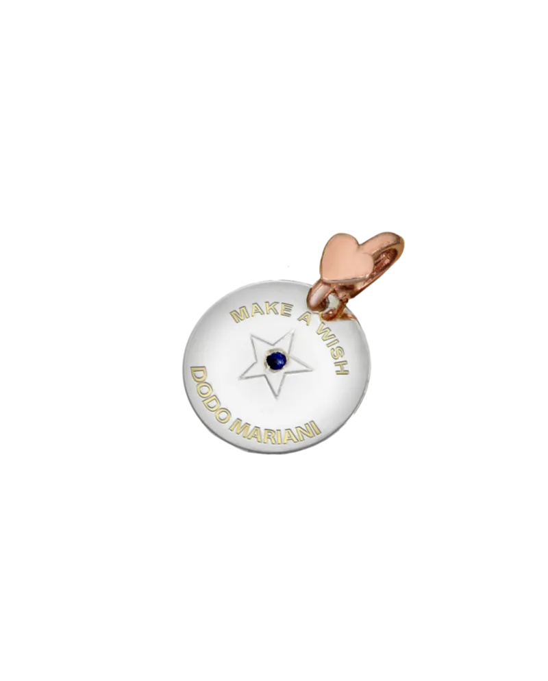 Ciondolo Dodo Mariani Stella in Argento e Oro con Zaffiro Blu