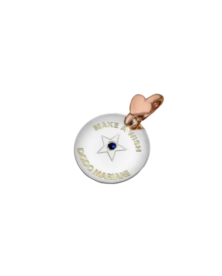 Ciondolo Dodo Mariani Stella in Argento e Oro con Zaffiro Blu