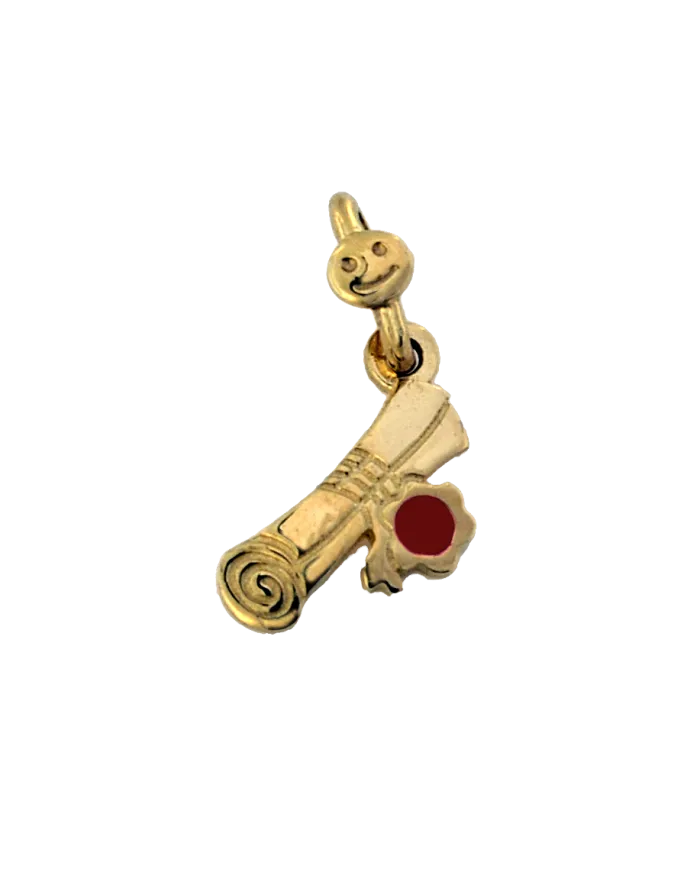 Ciondolo Dodo Mariani "Jolly Roger" con Pergamena in Oro Rosa Smalto