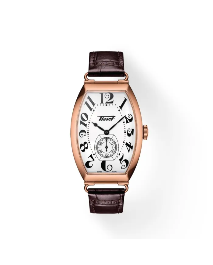 Orologio Tissot Heritage Porto Pvd Oro Rosa con Quadrante Argento e Cinturino in Pelle Marrone