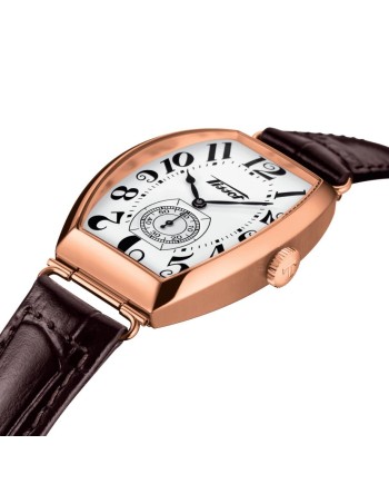 Orologio Tissot Heritage Porto Pvd Oro Rosa con Quadrante Argento e Cinturino in Pelle Marrone