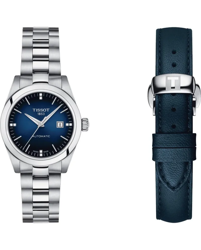 Orologio Tissot T-My Lady Automatic con Quadrante Blu, Diamanti e Due  Cinturini | Gioielleria Casella | Orologi automatici