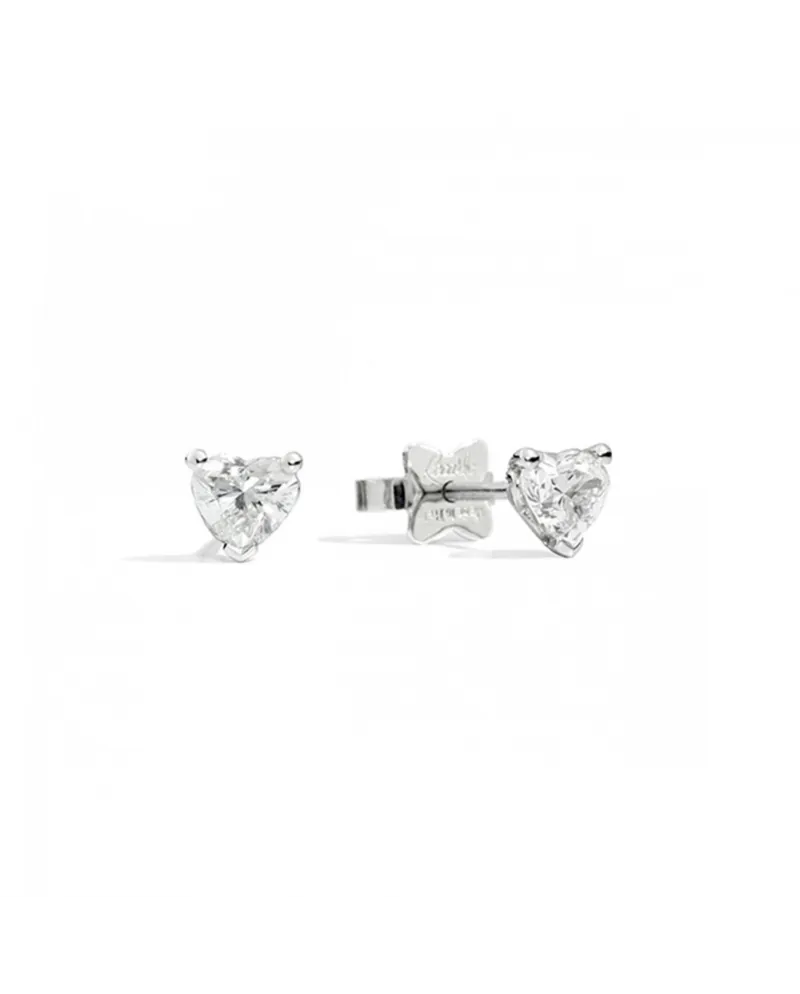 Orecchini Punto Luce Recarlo Anniversary Love in Oro Bianco con Diamanti a Cuore Orecchini Punto Luce Recarlo Anniversary Love in Oro Bianco con Diamanti a Cuore