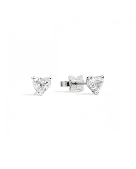 Orecchini Punto Luce Recarlo Anniversary Love in Oro Bianco con Diamanti a Cuore