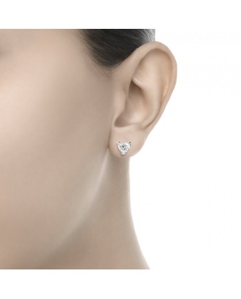 Orecchini Punto Luce Recarlo Anniversary Love in Oro Bianco con Diamanti a Cuore