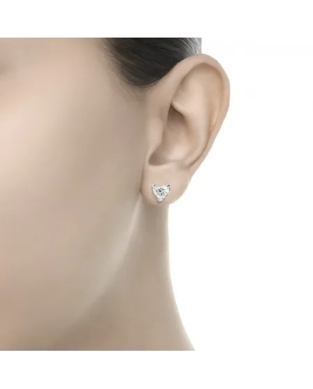 Orecchini Punto Luce Recarlo Anniversary Love in Oro Bianco con Diamanti a Cuore