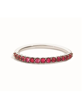 Recarlo Anniversary Band Ring in White Gold and Rubies