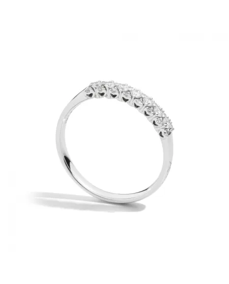 Bague anniversaire Recarlo en or blanc sertie de diamants pavés