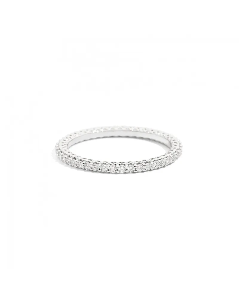 Bague d'éternité anniversaire Recarlo en or blanc avec diamants