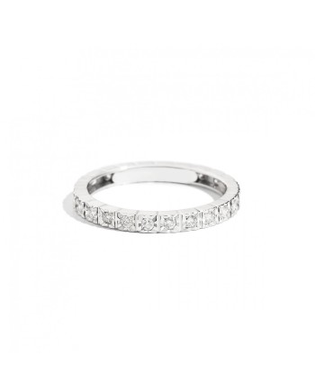 Recarlo Face Cube Eternity Ring in White Gold with Diamonds