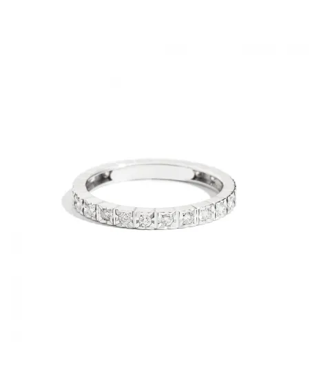 Anello Veretta Recarlo Face Cube in Oro Bianco con Diamanti