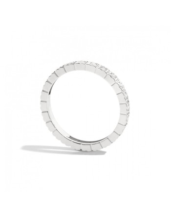 Bague d'éternité Recarlo Face Cube en or blanc avec diamants