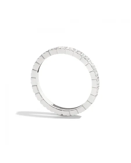 Bague d'éternité Recarlo Face Cube en or blanc avec diamants