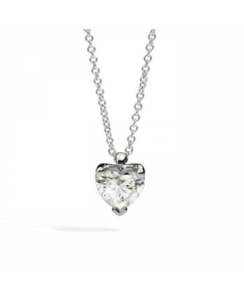 Pendentif Recarlo Anniversaire Amour en or blanc avec diamant en forme de cœur