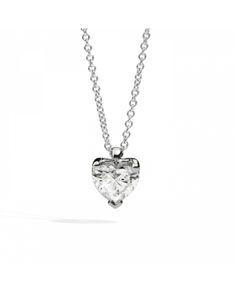 Pendentif Recarlo Anniversaire Amour en or blanc avec diamant en forme de cœur