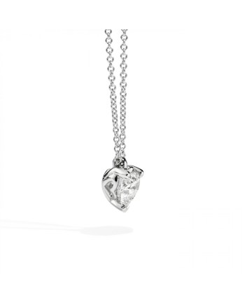 Pendentif Recarlo Anniversaire Amour en or blanc avec diamant en forme de cœur