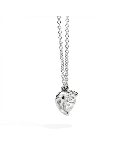 Recarlo Anniversary Love White Gold Pendant with Heart-Shaped Diamond