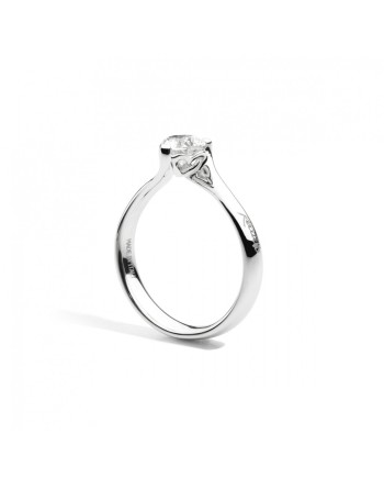 Anello Solitario Valentin Recarlo Anniversary Love in Oro Bianco con Diamante a Cuore