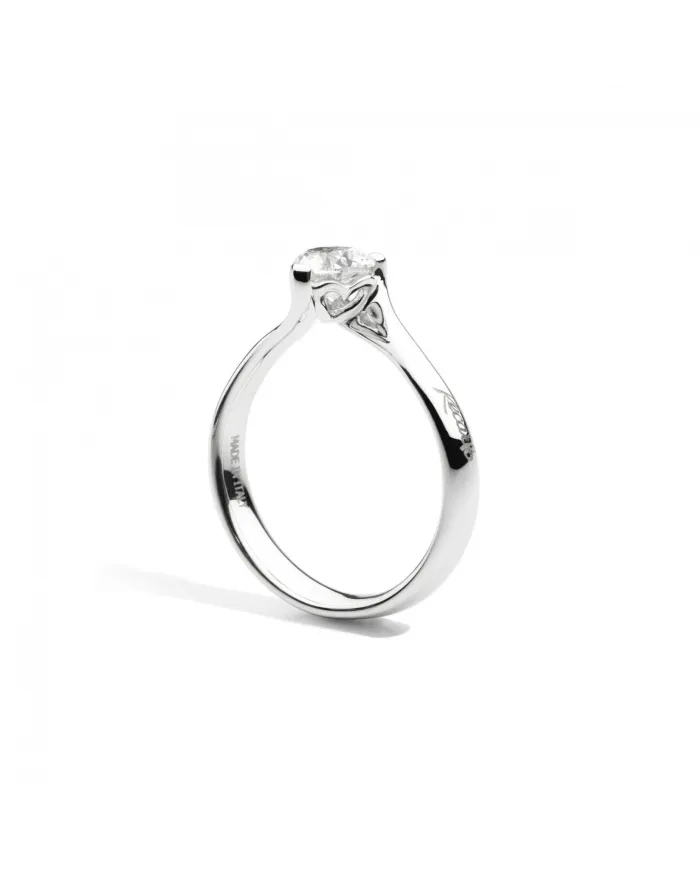 Bague solitaire Valentin Recarlo Anniversary Love en or blanc avec diamant en forme de cœur