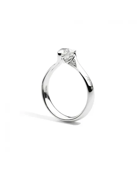 Valentin Recarlo Anniversary Love Solitaire Ring in White Gold with Heart-Shaped Diamond