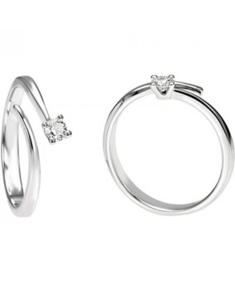 Bague solitaire Recarlo Princess Fantasy en or blanc avec diamant