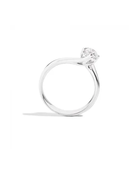 Bague solitaire anniversaire Valentin Recarlo en or blanc avec diamant blanc pur