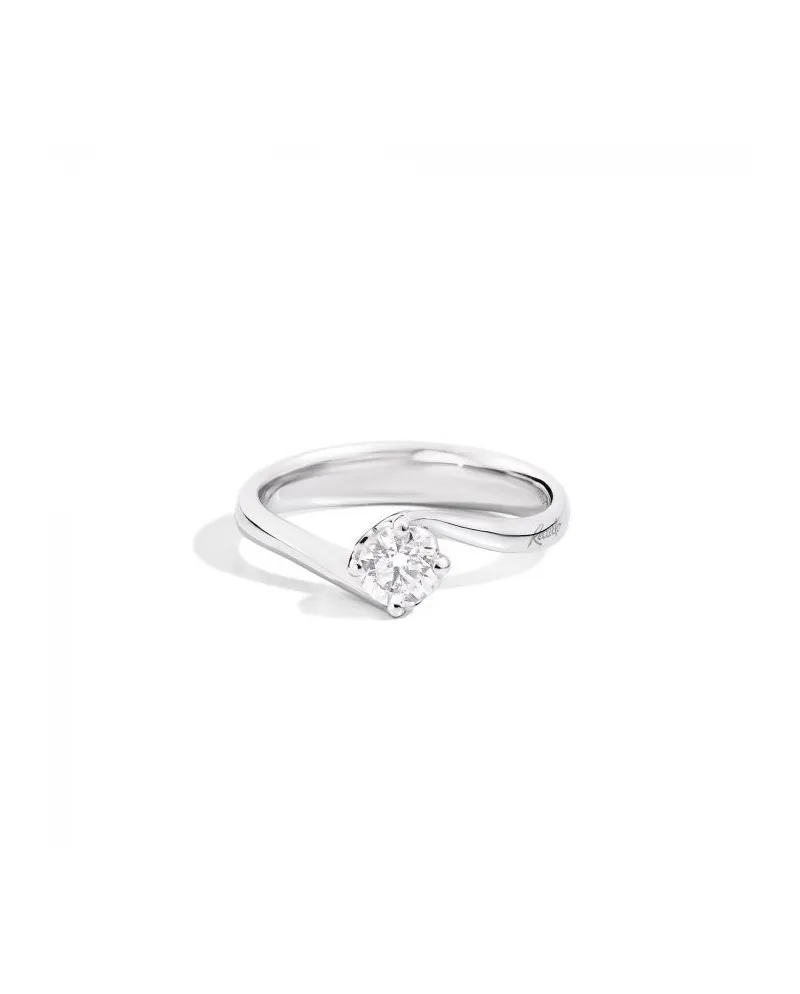 Bague solitaire anniversaire Valentin Recarlo en or blanc avec diamant blanc pur