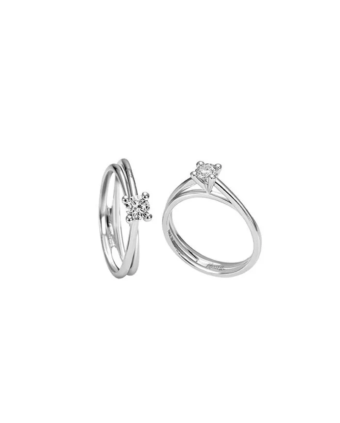Recarlo Anniversary Solitaire Ring in White Gold with Diamond