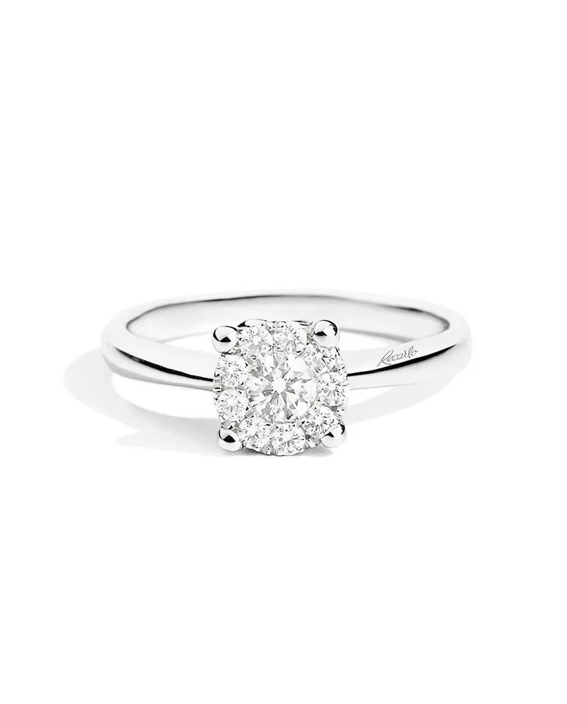 Anello Solitario Recarlo Nodo D'Amore in Oro Bianco con Diamanti