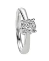 Bague solitaire Recarlo Love Knot en or blanc avec diamants
