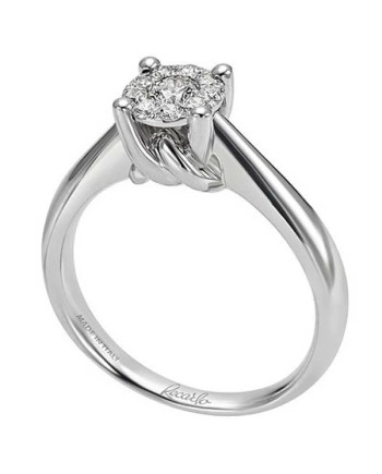 Recarlo Love Knot Solitaire Ring in White Gold with Diamonds