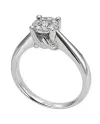 Bague solitaire Recarlo Love Knot en or blanc avec diamants