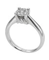 Recarlo Love Knot Solitaire Ring in White Gold with Diamonds