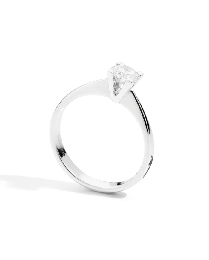Anello Solitario Recarlo Maria Teresa in Oro Bianco con Diamante Puro