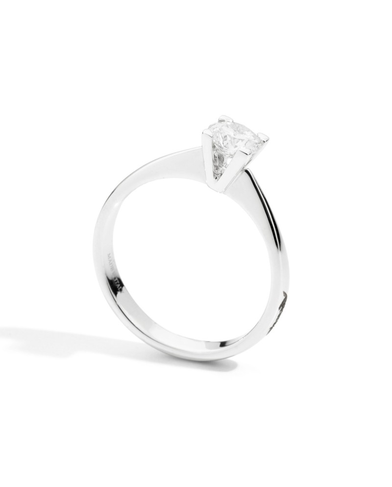 Recarlo Maria Teresa Solitaire Ring in White Gold with Pure Diamond
