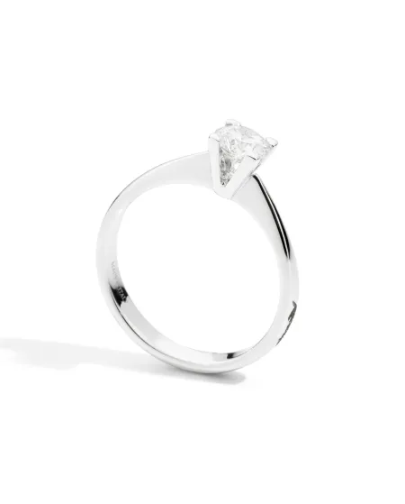 Anello Solitario Recarlo Maria Teresa in Oro Bianco con Diamante Puro