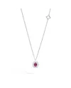 Collier Camélia Recarlo en or blanc, diamants et rubis