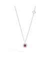 Recarlo Camelia Necklace in White Gold, Diamonds and Ruby