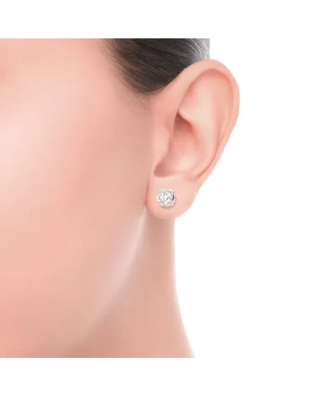 Orecchini Punto Luce Recarlo Anniversary Love in Oro Bianco con Diamanti