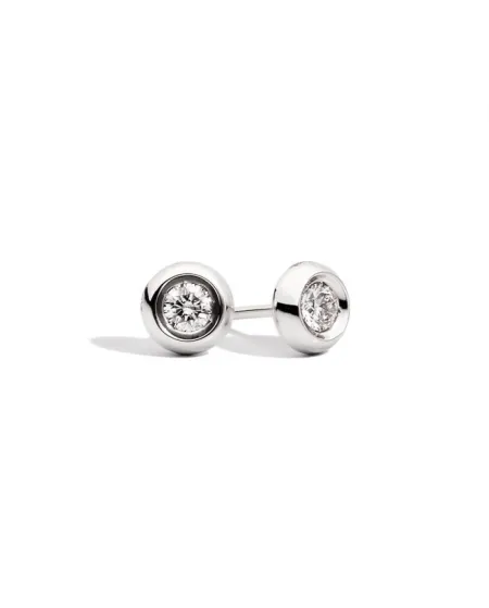 Orecchini Punto Luce Recarlo Boule in Oro Bianco con Diamanti