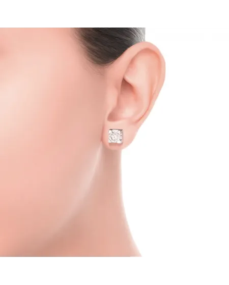 Orecchini Punto Luce Recarlo Maria Teresa in Oro Bianco con Diamanti 0,53 ct