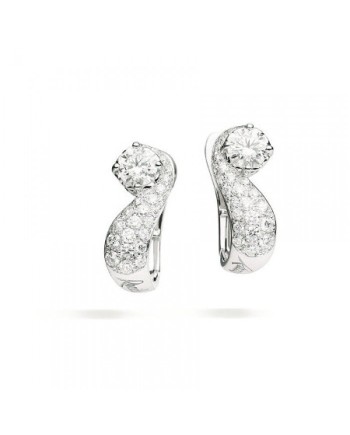 Orecchini Punto Luce Recarlo Anniversary in Oro Bianco con Pavè di Diamanti