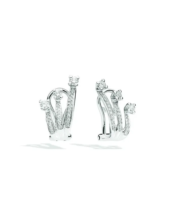 Orecchini Trilogy Recarlo Eternity in Oro Bianco con Pavè di Diamanti