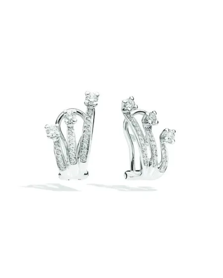 Orecchini Trilogy Recarlo Eternity in Oro Bianco con Pavè di Diamanti