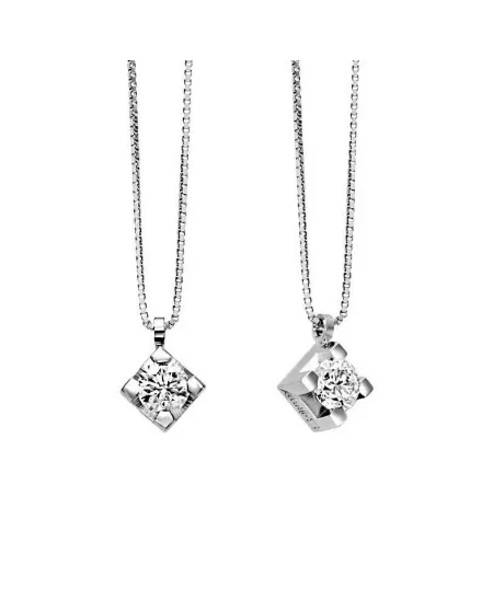 Girocollo Punto Luce Recarlo Maria Teresa in Oro Bianco con Diamante