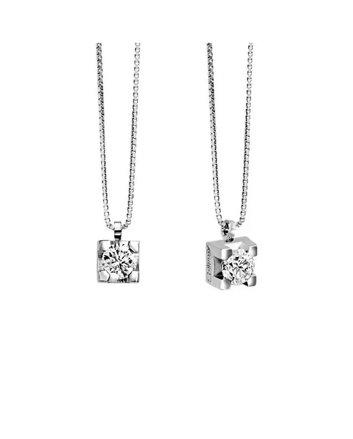 Pendentif Recarlo Maria Teresa en or blanc avec diamant