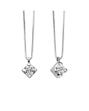 Girocollo Punto Luce Recarlo Maria Teresa in Oro Bianco con Diamante