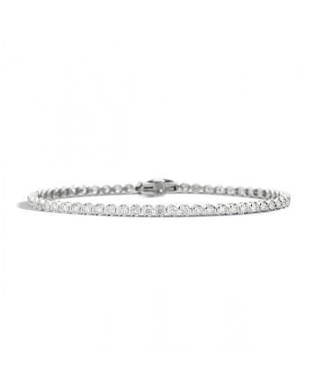 Bracciale Tennis Recarlo Face Round in Oro Bianco con Diamanti